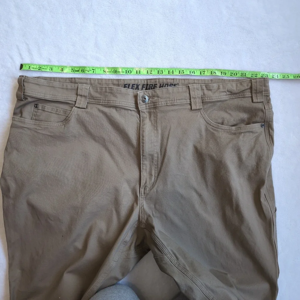 Duluth Trading Co Flex‎ Fire Hose Pants Mens 46x30 Khaki Tan Relaxed Work Cargo